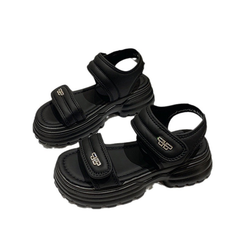 Damen Sportliche Klettsandalen mit dicker Sohle und atmungsaktiver Obermaterialien Fudus