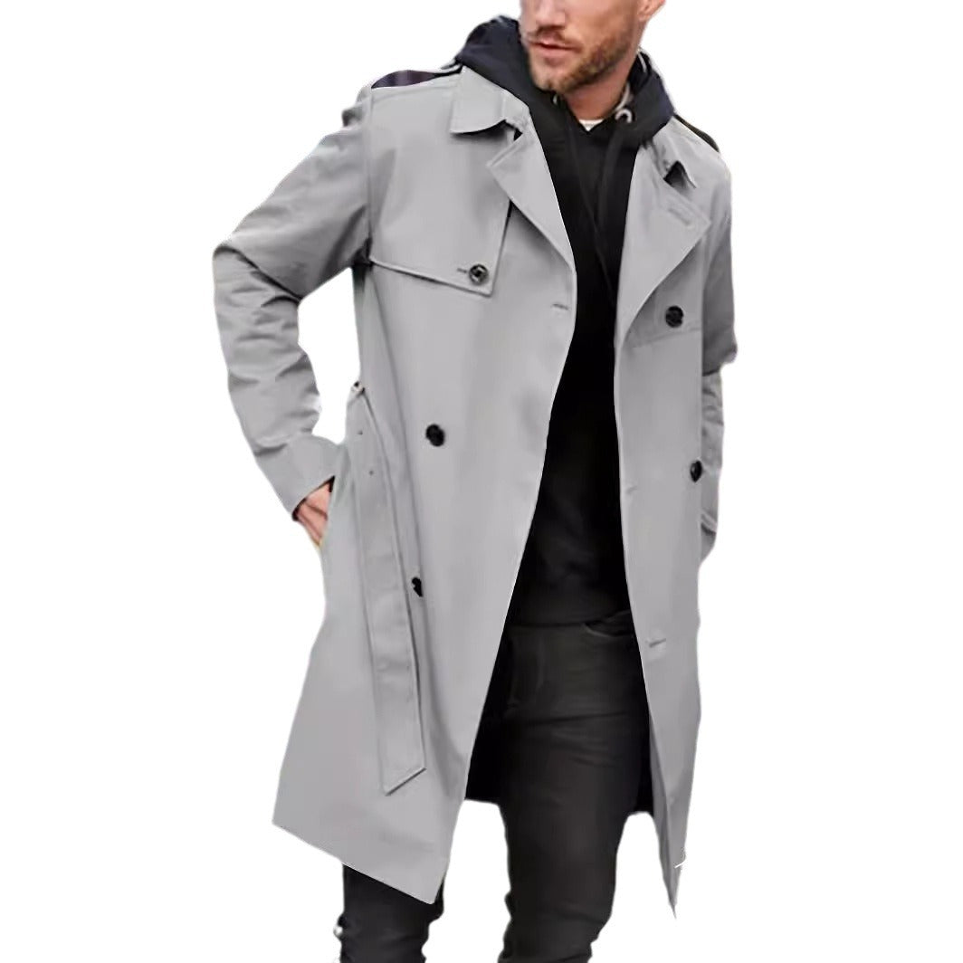 Herren eleganter Trenchcoat mit praktischen Taschen Aliams