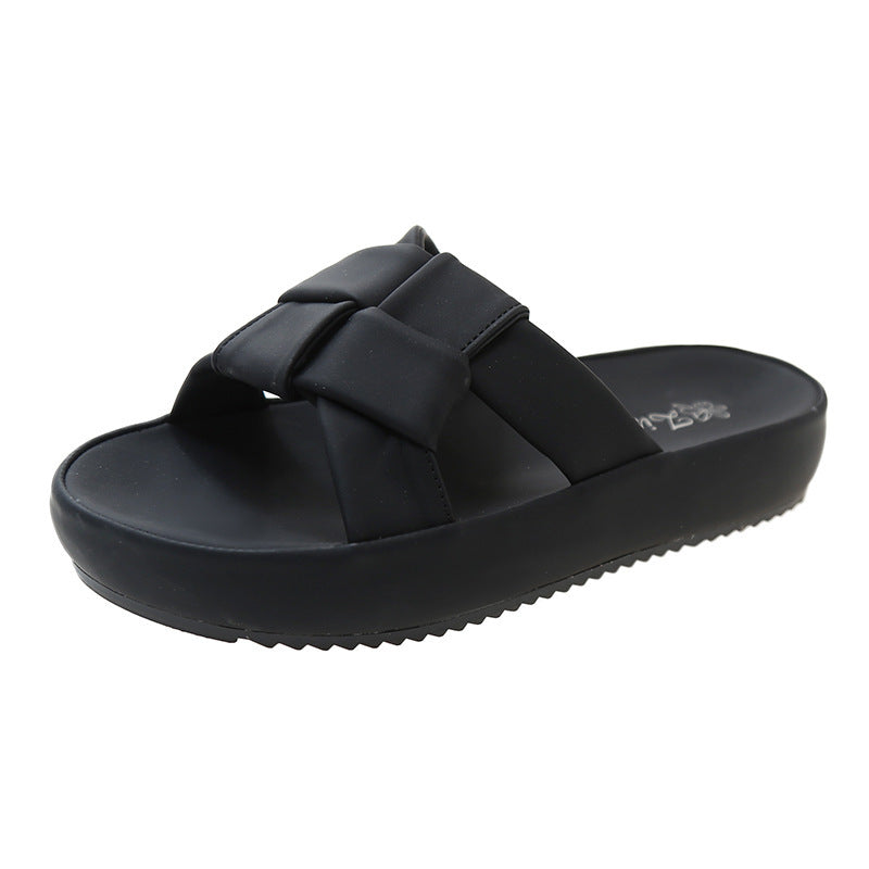 Damen Trendige Slide-Sandalen mit dekorativem Schleifen-Design und komfortabler Sohle Fudus