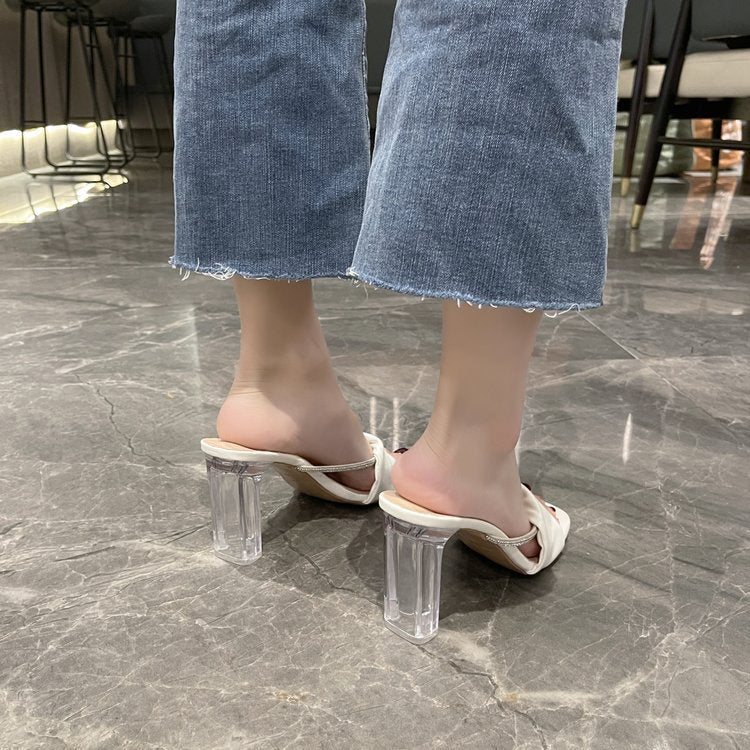 Damen Transparente Absatzsandalen mit elegantem Riemendesign und komfortablem Fußbett Fudus