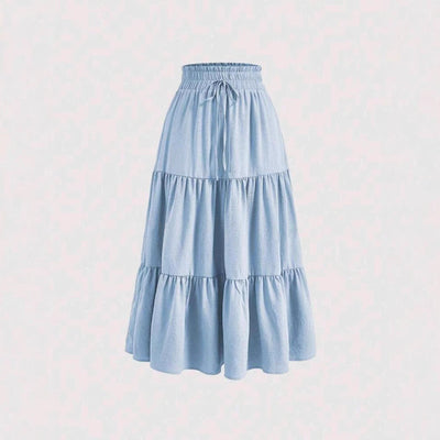 Damen Midi-Rock mit Taschen und elastischem Bund Fudus