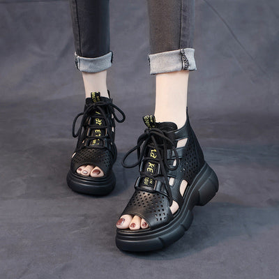 Damen Sportliche Schnürsandalen mit atmungsaktiven Netzdetails und rutschfester Sohle Fudus