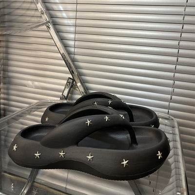 Damen Flip-Flops mit stilvollen Sternenapplikationen Fudus