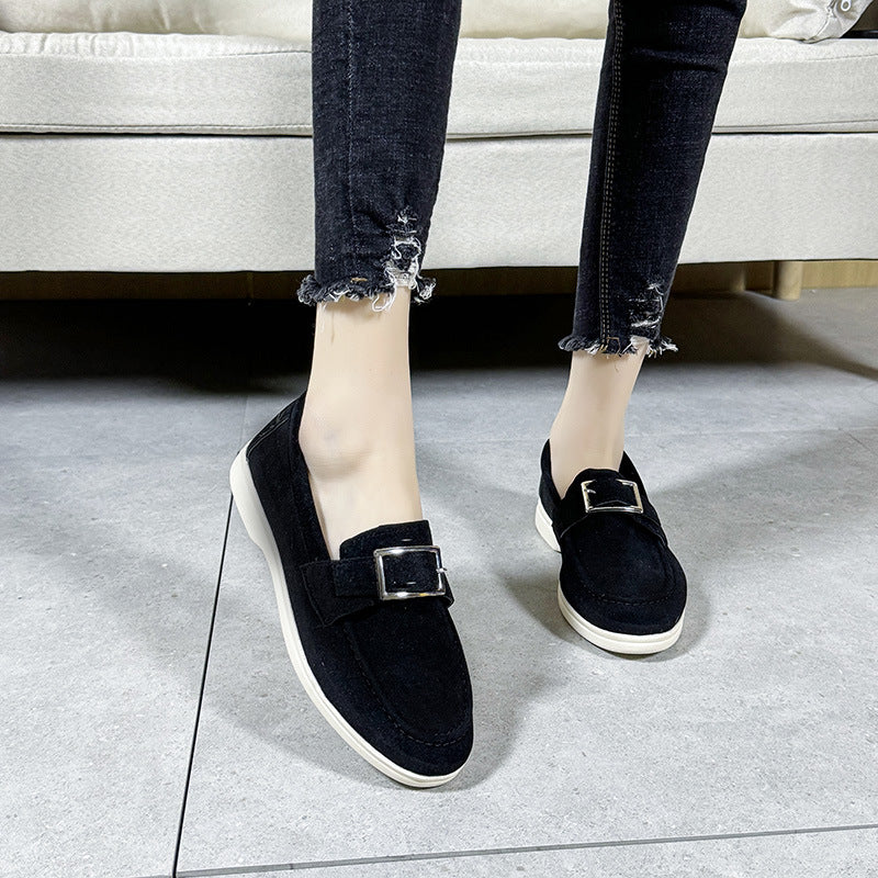 Damen Mokassins mit modischem Schnallenverschluss und erstklassiger Innenausstattung Fudus