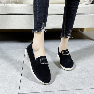 Damen Mokassins mit modischem Schnallenverschluss und erstklassiger Innenausstattung Fudus