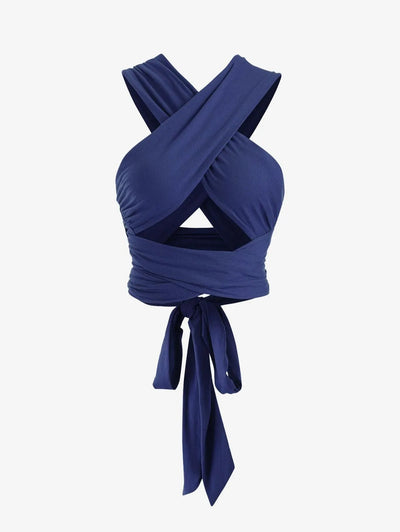 Damen Wickeloberteil im modernen Cross-Design mit tailliertem Schnitt Fudus