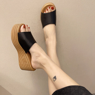 Damen Wedge-Pantoletten mit modischem Obermaterial und rutschfester Sohle Fudus