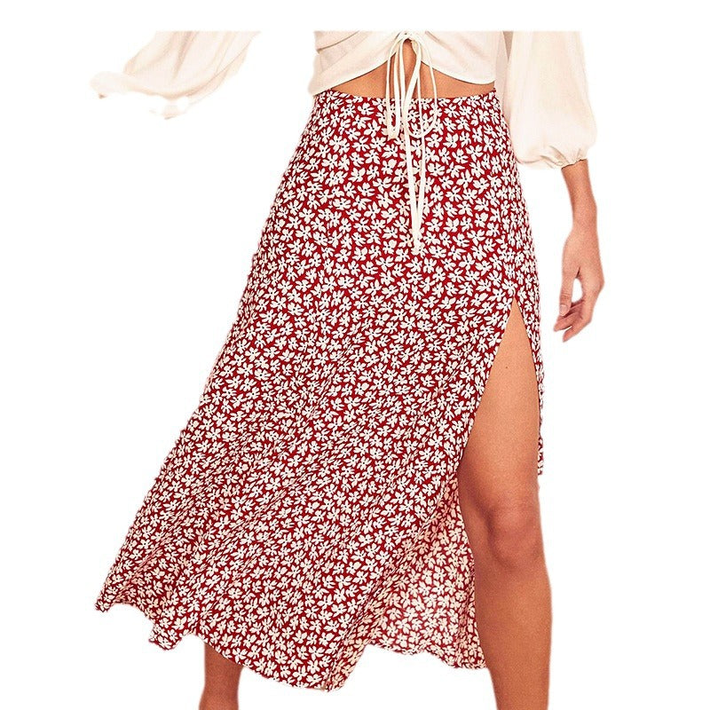 Damen Maxirock mit schlanker Silhouette und hohem Schlitz Fudus