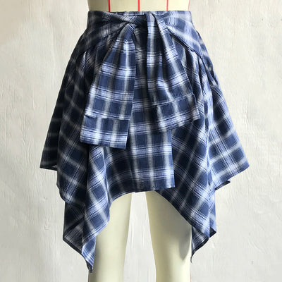 Damen Wickelrock mit ausgefallenem asymmetrischem Schnitt und eleganter Schleifen-Detail Fudus