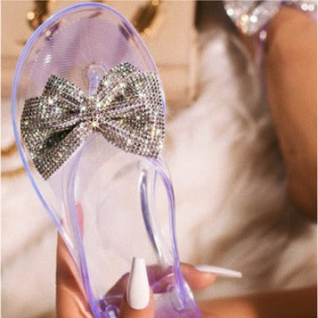 Damen Elegante Flip-Flops mit glamourösem Schleifen-Design und strassbesetzten Details Fudus