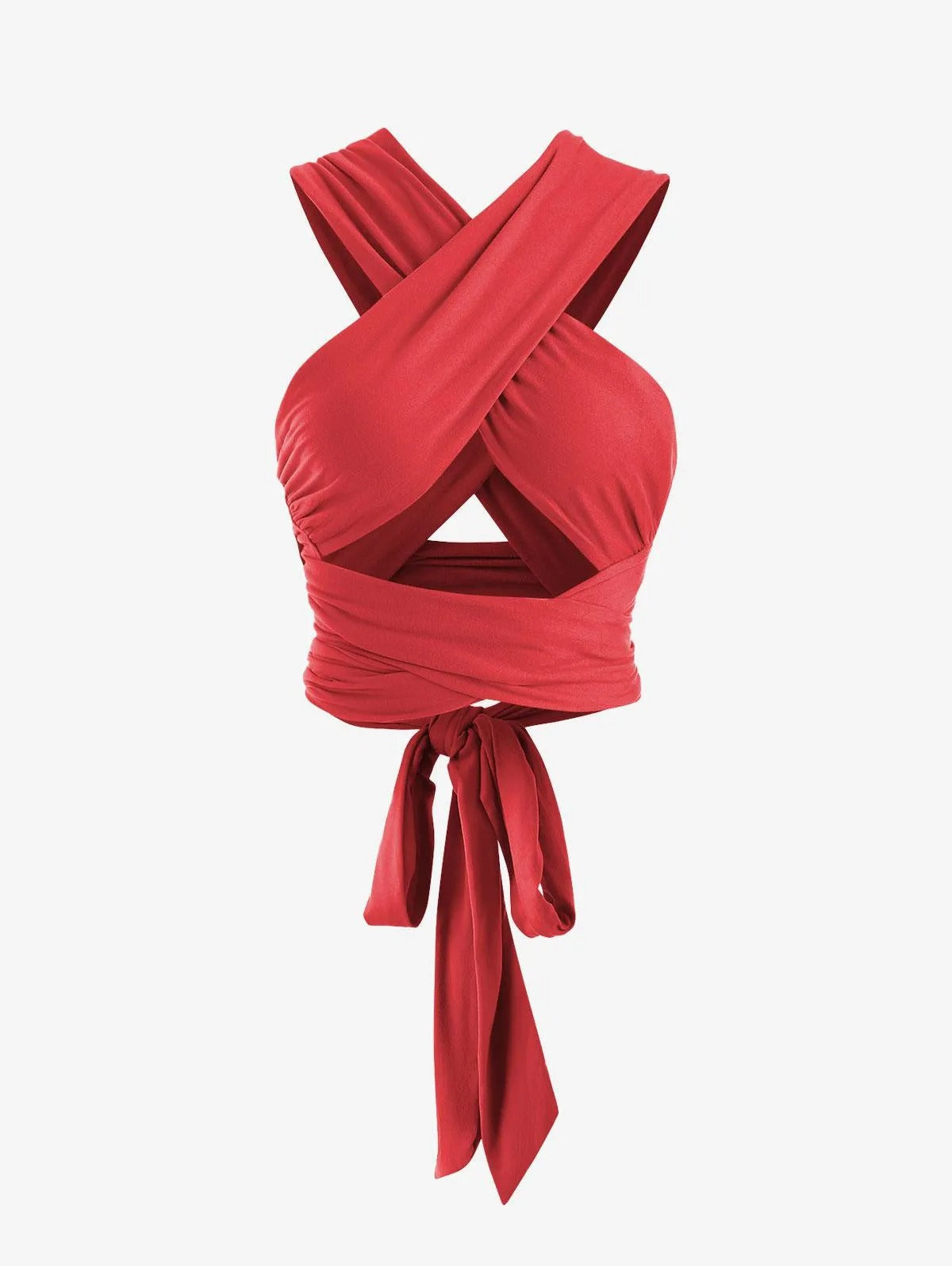 Damen Wickeloberteil im modernen Cross-Design mit tailliertem Schnitt Fudus