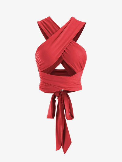 Damen Wickeloberteil im modernen Cross-Design mit tailliertem Schnitt Fudus