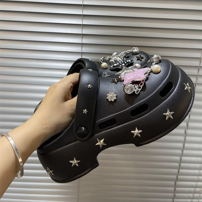 Damen Kreative und modische Clogs mit funkelnden Applikationen Fudus