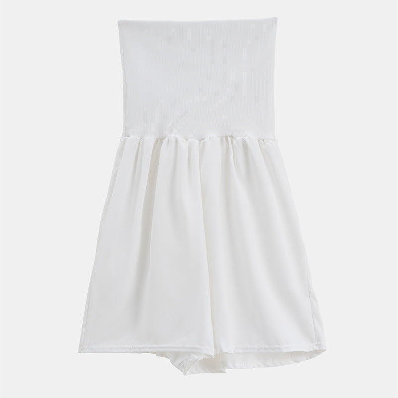 Damen trägerloses Jumpsuit mit voluminösem Rockteil Fudus