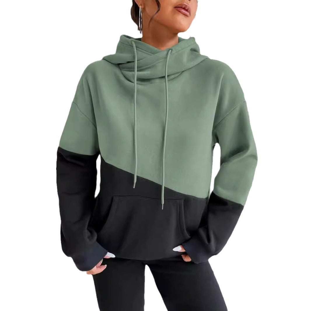 Damen Hoodie mit künstlerischem Farbblockdesign Fudus