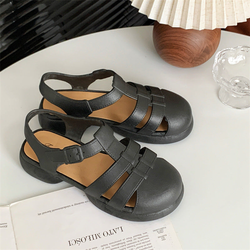 Damen Komfortable Sandalen im Retro-Stil mit verstellbarem Riemen Fudus