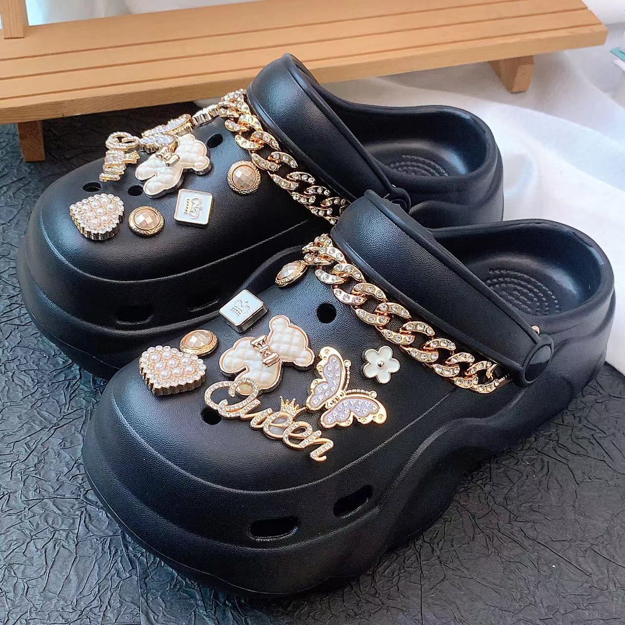 Damen Dekorative und luxuriöse Clogs mit funkelnden Applikationen Fudus