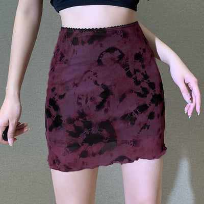 Damen Midi-Rock im modernen Batik-Design Fudus