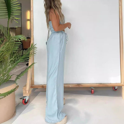 Damen luftige und bequeme Sommerhose mit seitlichen Taschen Fudus