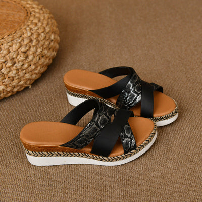 Damen Sandalen mit erhöhtem Absatz und schickem verschlungenem Design Fudus