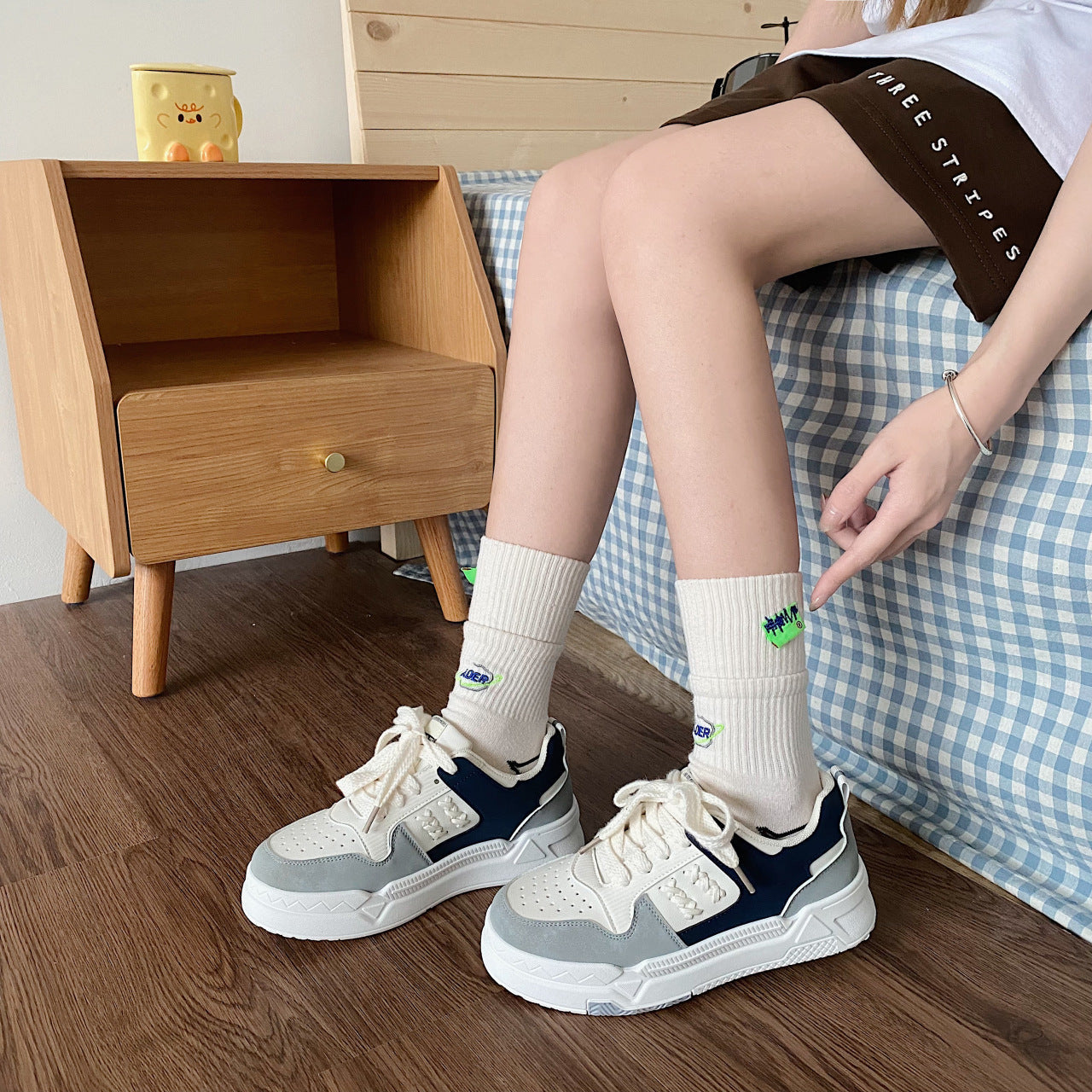 Damen Sportliche Chunky Sneakers mit atmungsaktivem Mesh-Obermaterial und stabiler Gummisohle Fudus