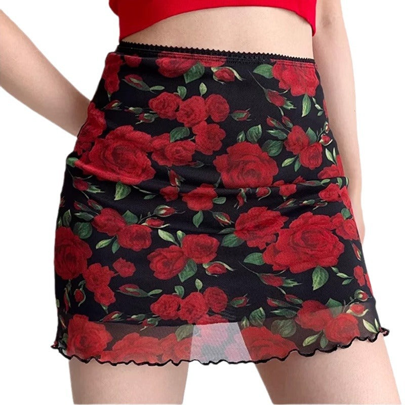 Damen Miniröcke mit floralem Design Fudus