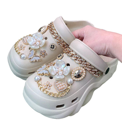 Damen Glamouröse Clogs mit funkelnden Schmuckdetails und hochwertiger Verarbeitung Fudus