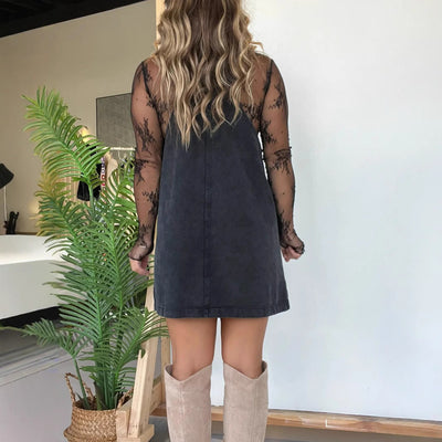 Damen Latzkleid mit praktischen Taschen und modischem Schnitt Fudus