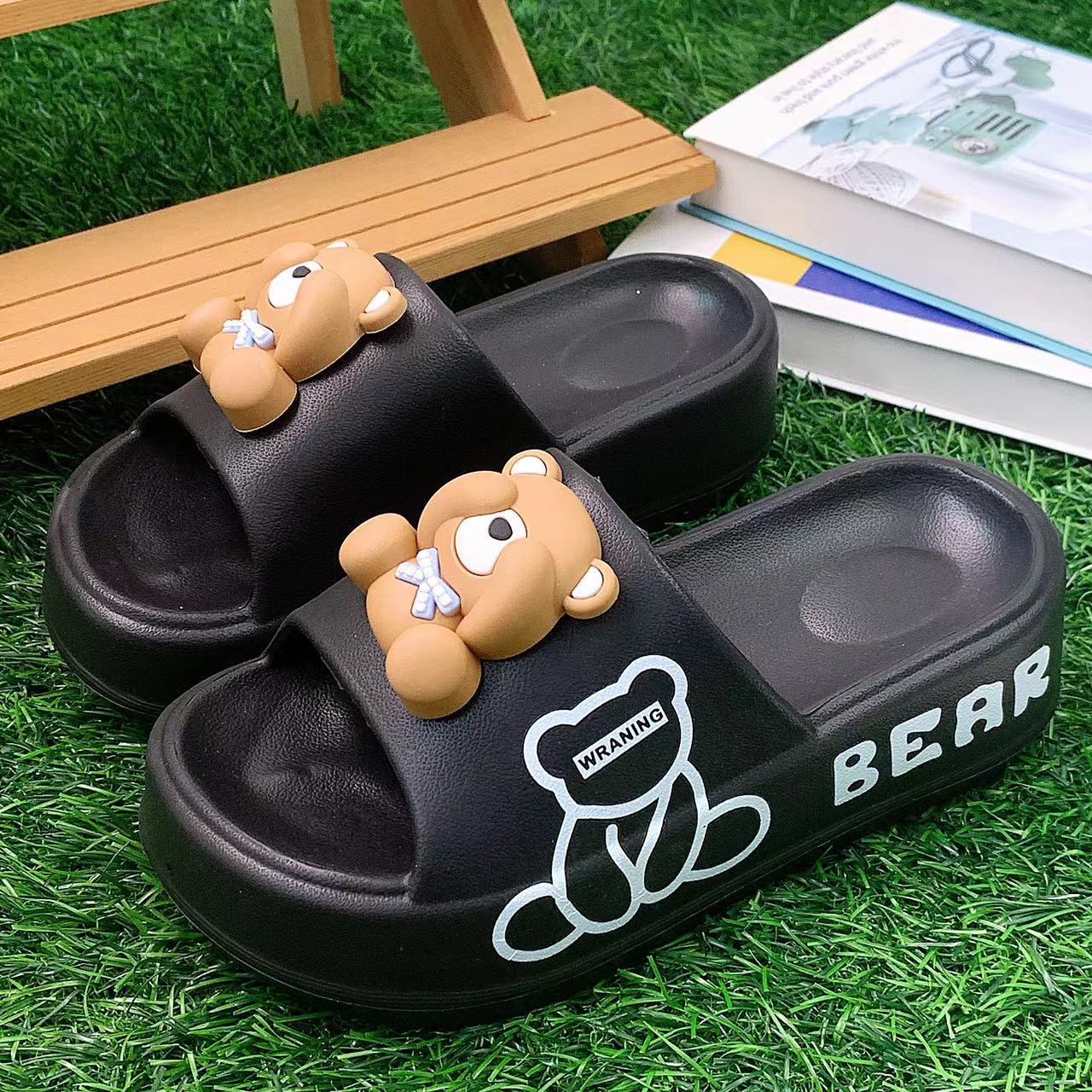 Damen Lustige Hausschuhe mit Bärenmotiv und komfortabler Sohle Fudus