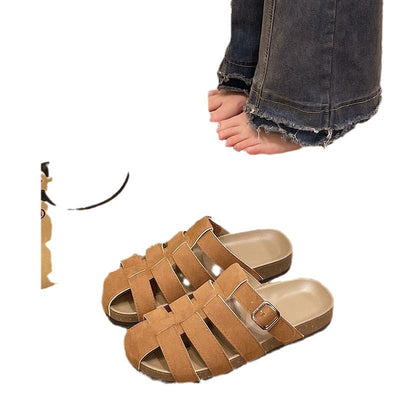 Damen bequeme Riemensandalen mit verstellbarem Schnallenverschluss Fudus