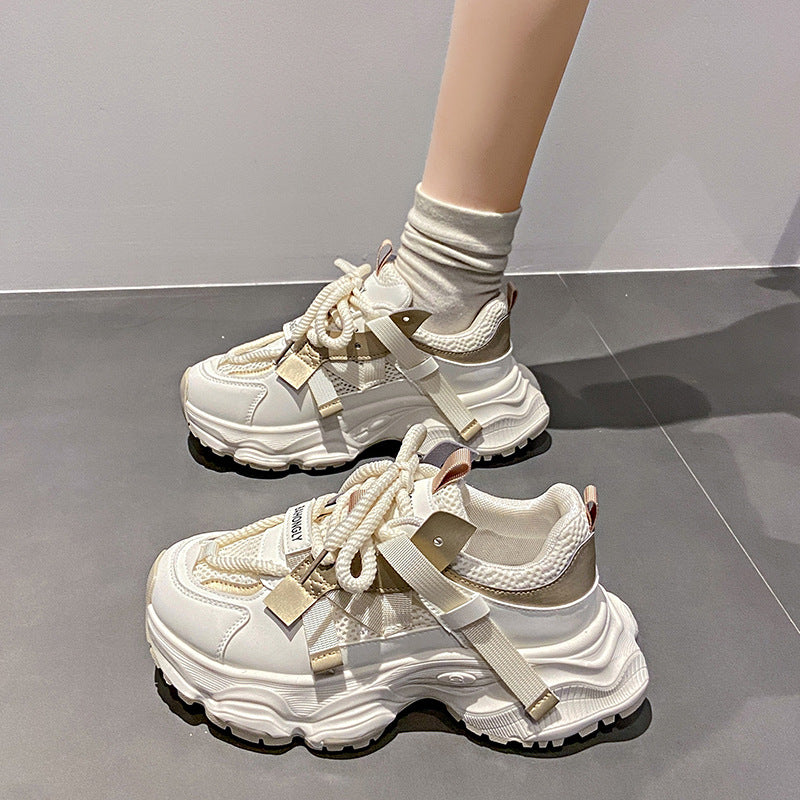 Damen Sportliche Chunky Sneakers mit atmungsaktiver Mesh-Oberfläche und ergonomischer Dämpfung Fudus