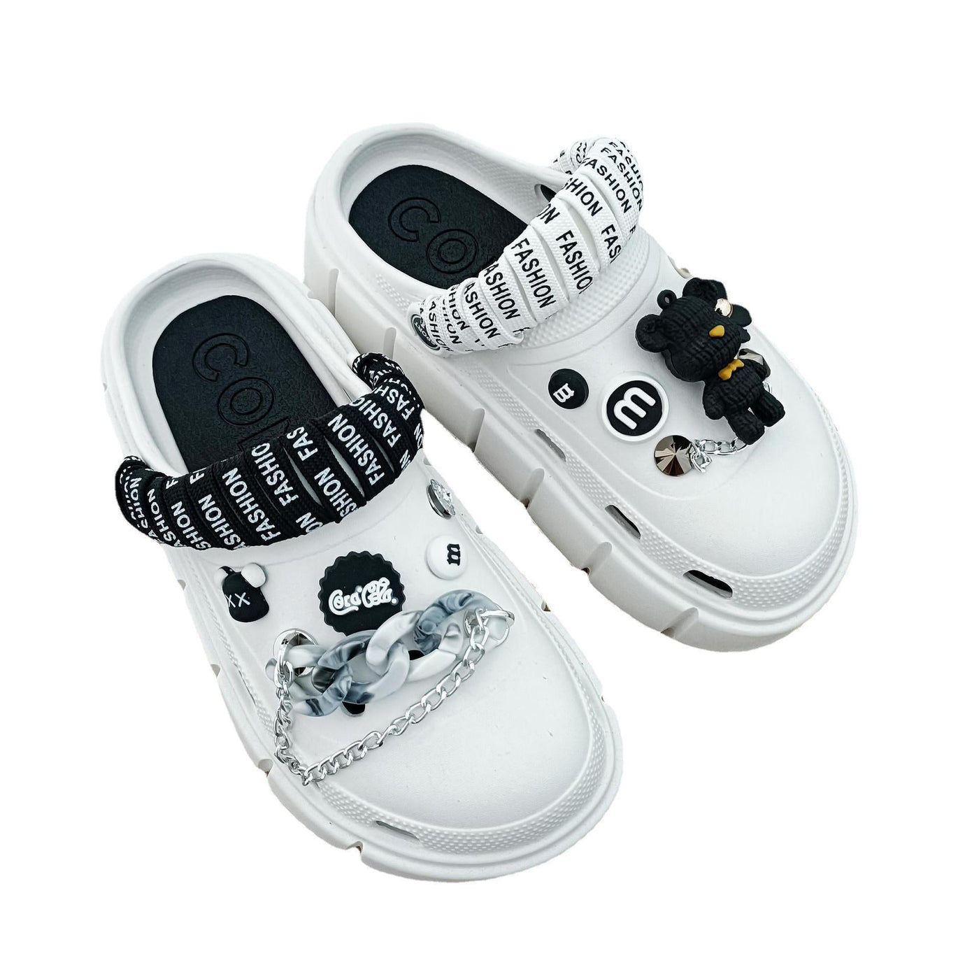 Damen Dekorative Modische Clogs mit einzigartigen Applikationen Fudus