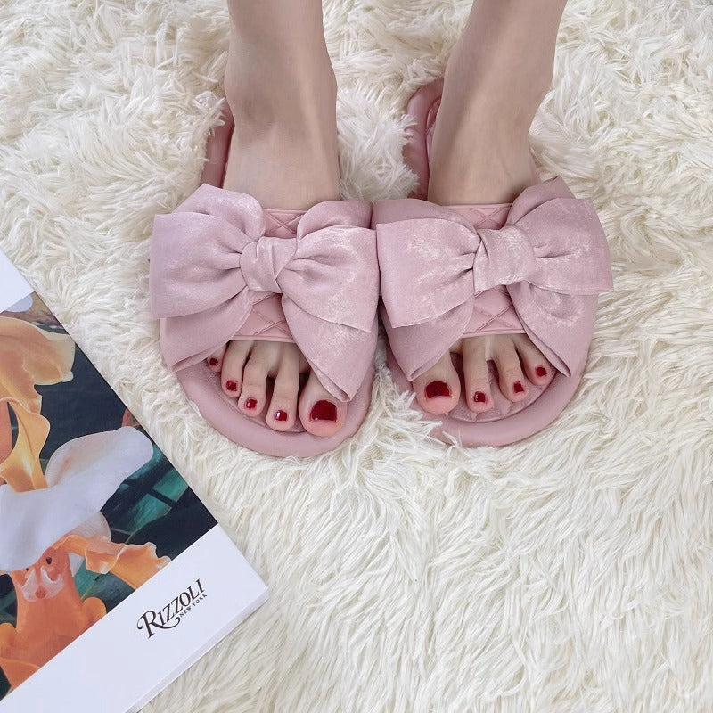 Damen Schicke Hausschuhe mit großem Schleifen-Design Fudus