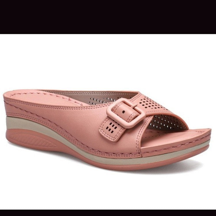 Damen Komfort-Pantoletten mit ergonomischer Fußbettung und verstellbarem Schnallenverschluss Fudus