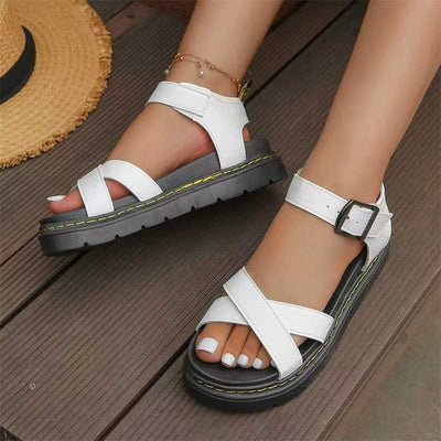 Damen Sandalen mit verstellbarem Riemen und rutschfester Sohle Fudus