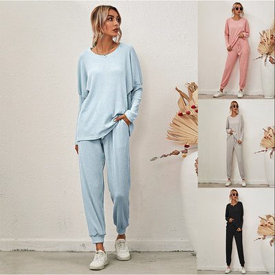 Damen Relaxed-Fit Loungeanzug mit elastischem Bund und praktischen Taschen Fudus