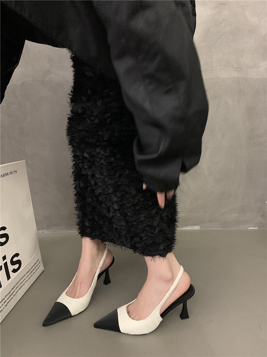 Damen Slingback Pumps mit eleganter spitz zulaufender Silhouette und glitzerndem Obermaterial Fudus