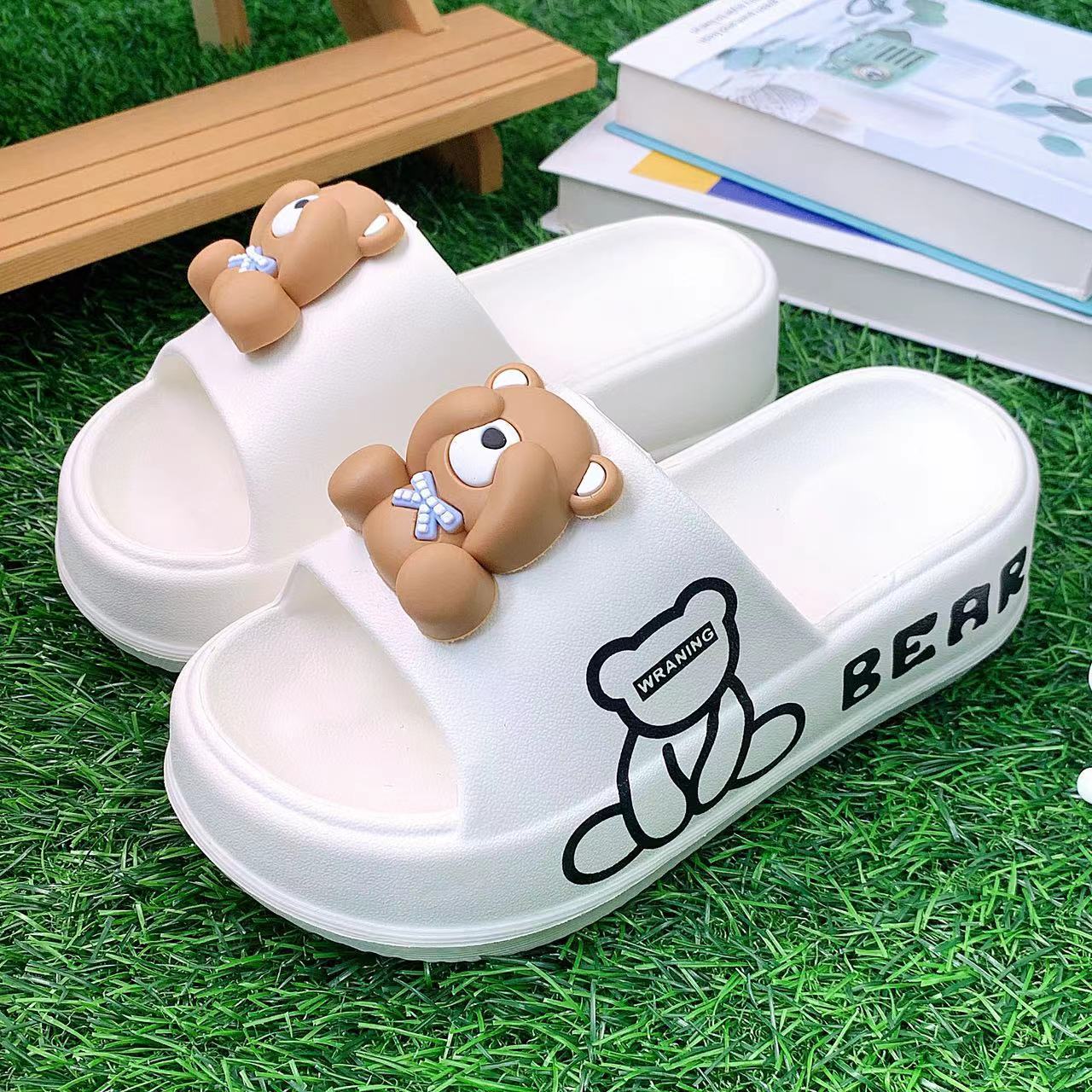 Damen Lustige Hausschuhe mit Bärenmotiv und komfortabler Sohle Fudus