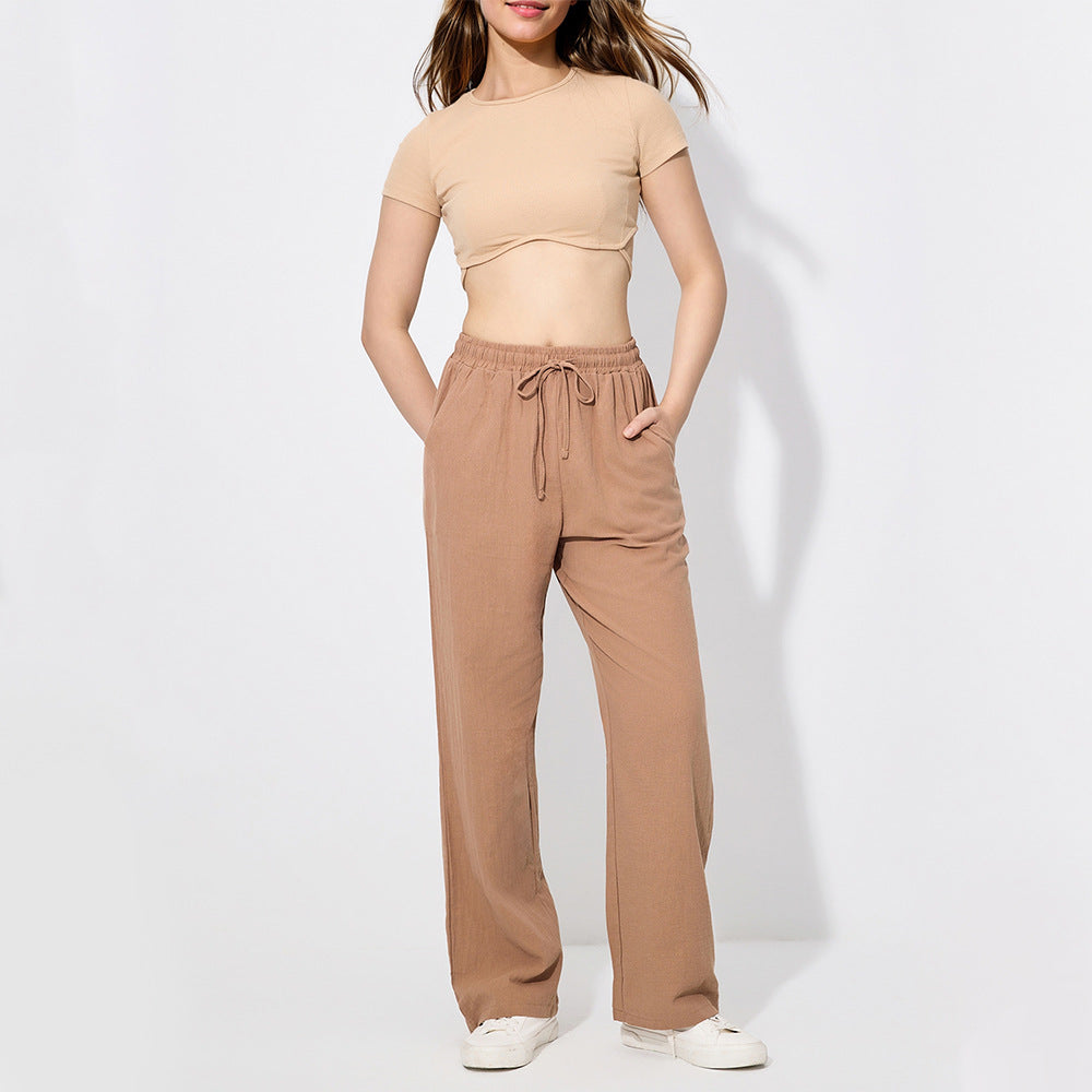 Damen Legere Freizeithose mit elastischem Bund Fudus