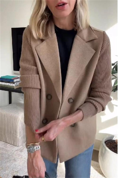 Blazer mit gerippten Ärmeln | Doppelreiher | Zeitloser Chic
