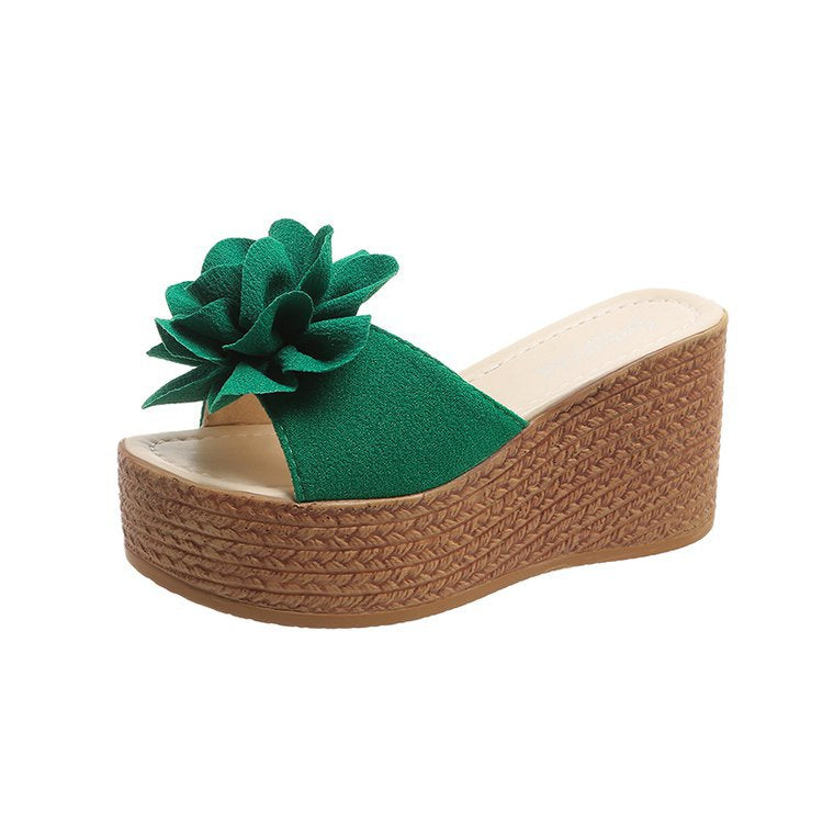 Damen Wedge-Sandalen mit floralem Dekor und rutschfester Sohle Fudus