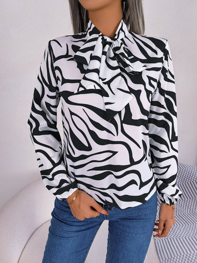 Damen Bluse mit modernem Zebradesign Fudus