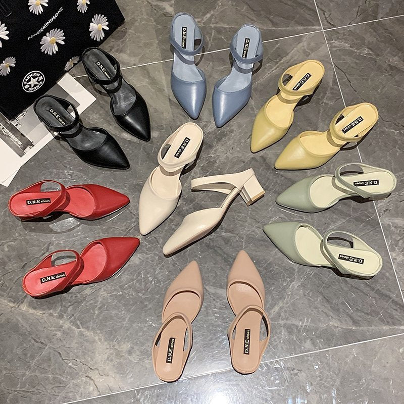 Damen Slingback Pumps mit modernem Blockabsatz und eleganter Spitzenform Fudus