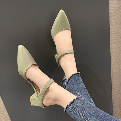 Damen Slingback Pumps mit modernem Blockabsatz und eleganter Spitzenform Fudus