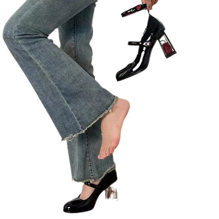 Damen Sandalen mit transparentem Blockabsatz Fudus