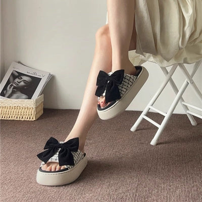 Damen Glamouröse Hausschuhe mit stilvollem Schleifen-Design Fudus