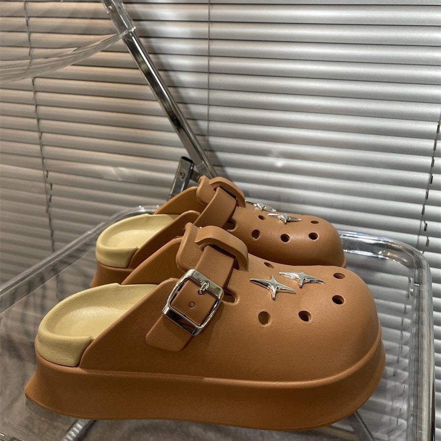 Damen Komfortable Clogs mit modischem Schnallen-Design Fudus