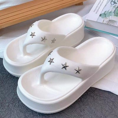 Damen Bequeme Pantoletten mit modischen Sternenapplikationen Fudus