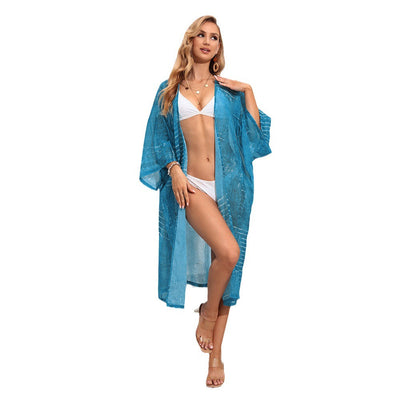 Damen Strandkimono mit lässigem Schnitt und eleganten Transparenz-Details Fudus