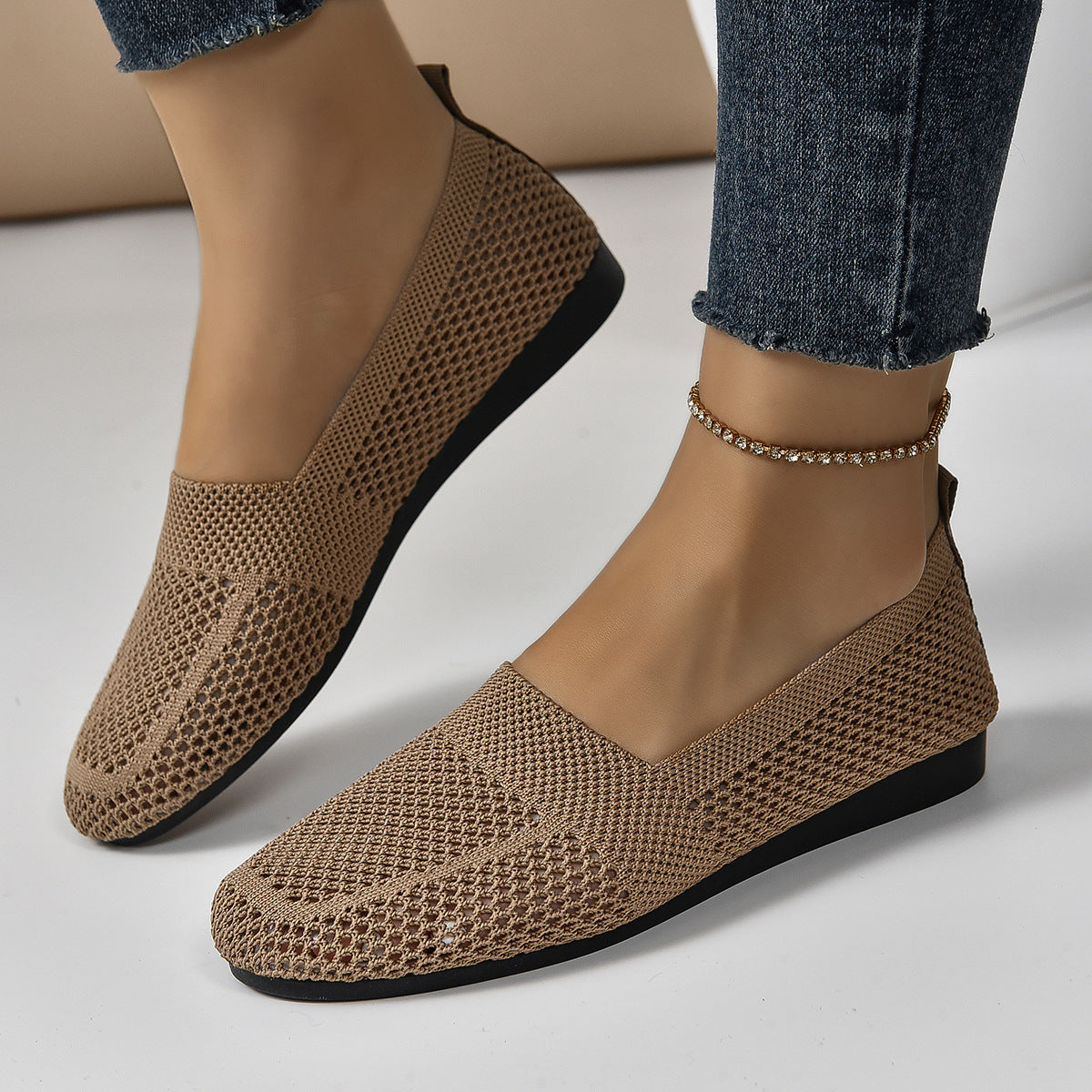 Damen luftige Ballerinas aus atmungsaktivem Meshmaterial Fudus